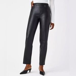 SPANX Faux Leather II Slim Straight Leg Pant, Size XL